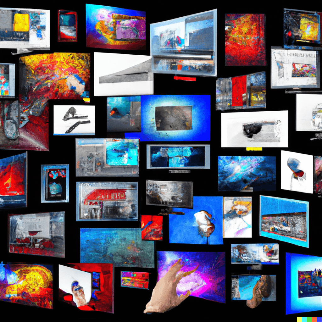 a collage of websites showing content marketing digital art