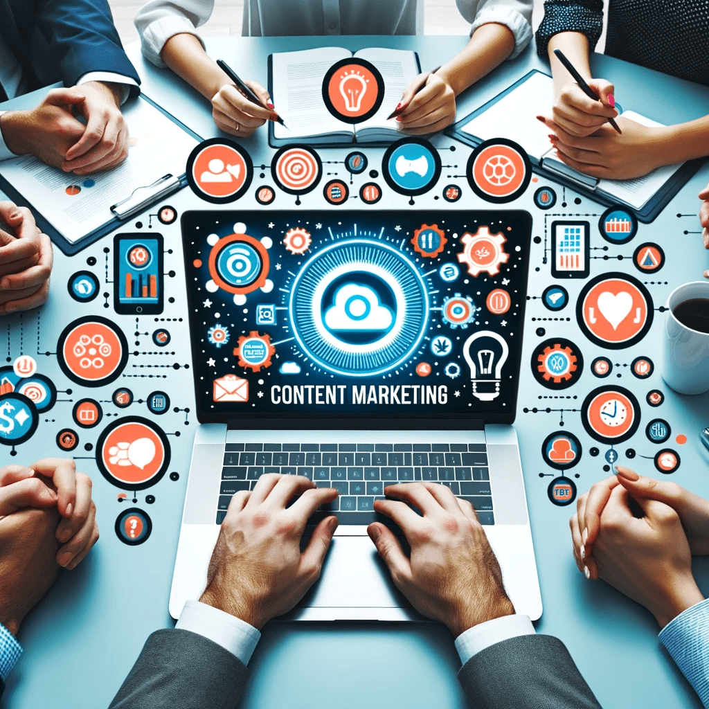 content marketing benefits - contentifai blog - Photo of a laptop displaying a vibrant infographic