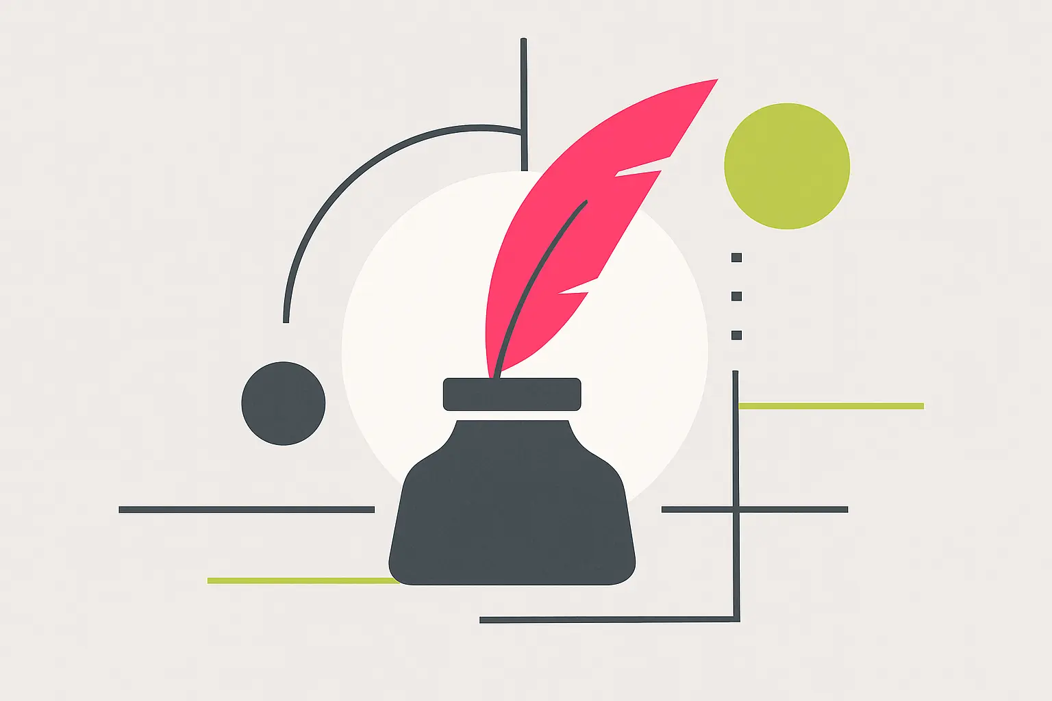 Contentifai Become A Guest Author Announcement image showing an inpot and quill in a minimalist style
