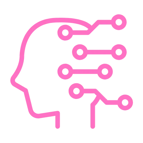 AI icon in line style Pink