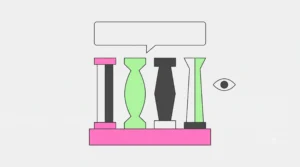 Bauhaus-style illustration of four E-E-A-T pillars on a trust foundation, from the Contentifai blog